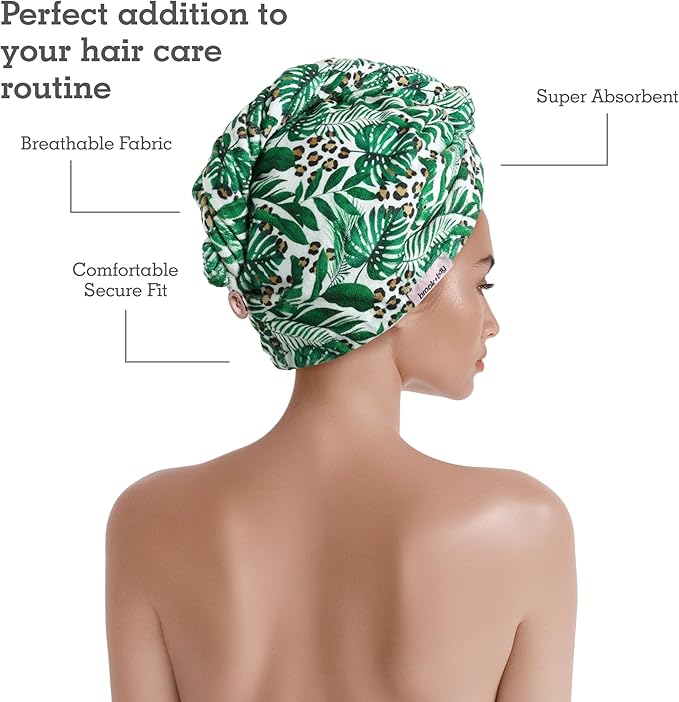Brook + Bay Microfiber Hair Towel Wrap - Quick-Dry Absorption & Microfiber Towel - Anti-Frizz Styling & Hair Plop Technique