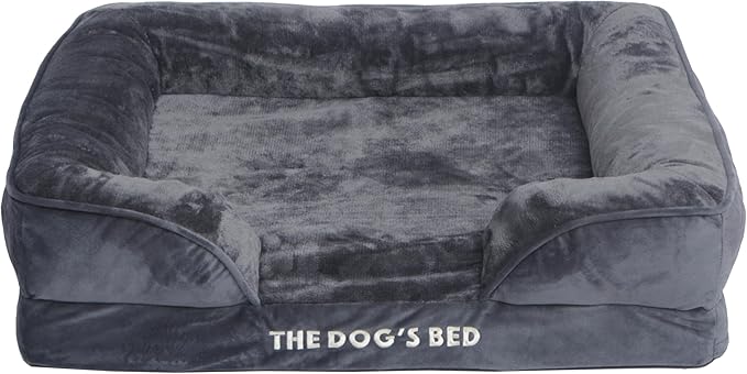 The Dog's Bed Replacement Outer Cover for The Dog's Bed Orthopedic with Sides, Washable Fabric, Medium Grey Flannel, Veterinary Approved