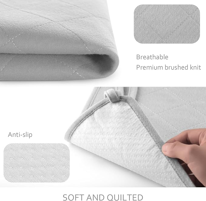 Waterproof Dog Crate Mat with Rope 2 Pack (42’’X28’’), Washable Pee Pads for Dogs, Non-Slip Training Pads for Dogs, Fits 42 Inch Dog Crate