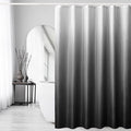 Gibelle Black Shower Curtain, Waffle Weave Ombre Fabric Shower Curtain for Bathroom, Black and White Gradual Color Washable Cloth Bathroom Curtains Shower Set with Hooks, 72 x 72