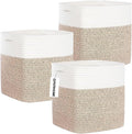 DAVIHOMI Storage Cubes 11 Inch Cotton Rope Woven Storage Basket for Organizing 3 Pack | Storage Bins for Organization and Storage | Toy Storage Organizer | Basket for Shelves | Toy Bins（Brown）