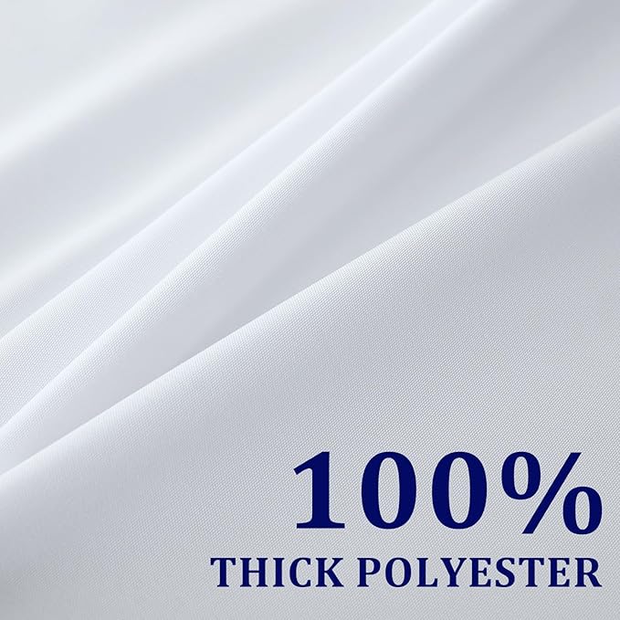 Rectangle Stain and Wrinkle Resistant Washable Polyester Table Cloth, Decorative Fabric Table Cover for Dining Kitchen Tables, Parties and Camping, 54 x 108 Inch,2 Pack,White