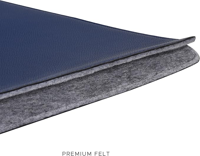 Comfyable Laptop Sleeve 14 Inch Precisely Compatible with MacBook Pro M5 M4 M3 M2 M1 Pro/Max 2025, Faux Leather Cover Case 14 in, Midnight Blue