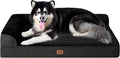 EHEYCIGA XXL Dog Bed Memory Foam, Orthopedic Giant Dog Bed Jumbo with Washable Removable Cover, Waterproof Pet Sofa Couch with Nonskid Bottom, 48x35x7.5, Black
