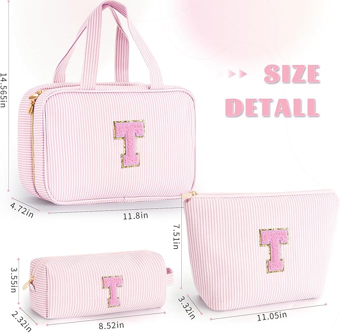 Fystdtote Teacher Gift for Women - Teacher Appreciation Gifts, Retirement Travel Gift for Teachers Toiletry Bag Makeup Organizer Bag | Retirement Gifts for Women - Pink T