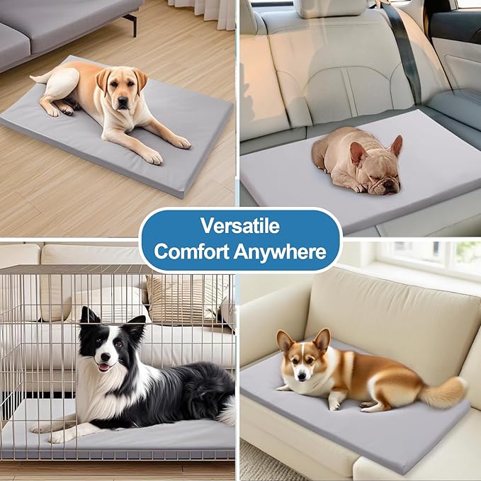 Liliowons Dog Mat,27"x 42"Dogs Crate Pad,Indoor Non-Slip & Waterproof Dog Mat,Easy Wipe Clean in Seconds，Sleeping for Floor,Car,Sofa,Crate