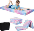 MeMoreCool Foldable Floor Mattress for Kids, Glow Star Trifold Mat, Kids Folding Mattress Portable Futon, 57x22 Inch Colorful