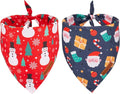 ADOGGYGO Christmas Dog Bandana, Snowman Santa Pet Scarf, Premium Durable Fabric, Adjustable Fit Christmas Bandanas for Medium Large Dogs Pets (Large)