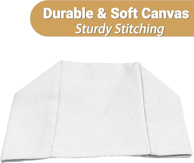 Tissue Box Cover, Cute Bleach White Linen Fabric Decorative Square Tissue Box Holder/Organizer for Bathroom Vanity Countertop/Office/Nightstand/Desk