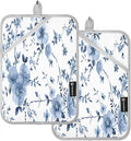 Pot Holders Set of 2 Blue Flower Hot Pads for Kitchen Heat Resistant Potholders Sets for Kitchen and Baking 7x9.8in