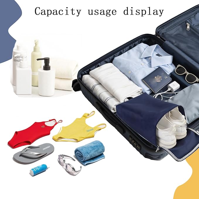 MOGARBRO Shoe Bags for Travel Storage Bag Organizer Bags Travel Accessories Must Haves Shoe Organizer Packing Cubes Beach Swim bag Daily Use Storage Travel Essentials Women Men Navy blue