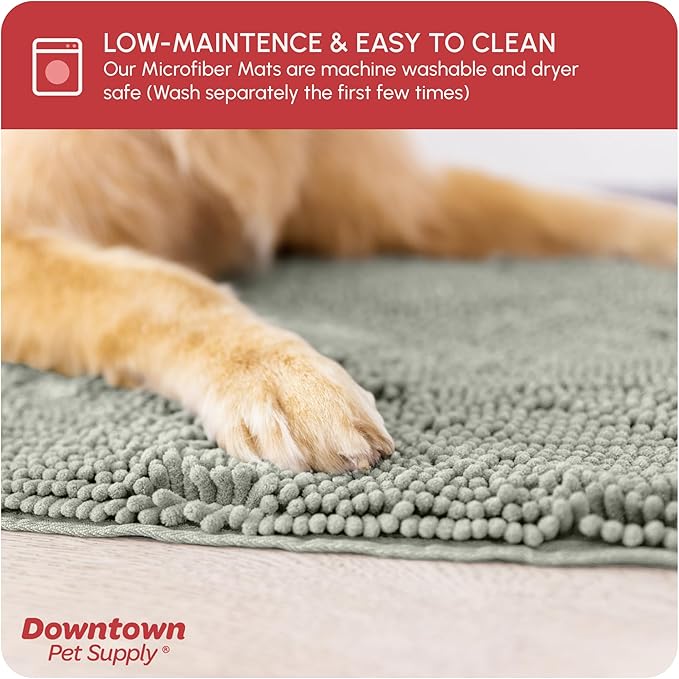 My Doggy Place Dog Mud Mat, 36" x 26" Light Gray – Thick Microfiber Entry Rug for Snow, Mud & Salt – Absorbent, Quick-Dry, Washer-Safe & Non-Slip, Large