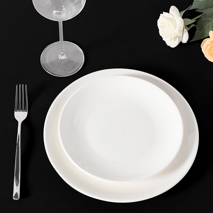 sancua 90 Inch Round Tablecloth Black, 8 Pack - Circle Polyester Fabric Table Cloth for Wedding Party Reception Banquet Birthday, Washable Formal Table Cover (Fit 30-72 Inch Tables)