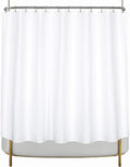 Barossa Design Clawfoot Tub Cotton Waffle Shower Curtain 180 x 70 Set with PEVA Liner and 36 Metal Hooks - White, Wrap-Around 180x70