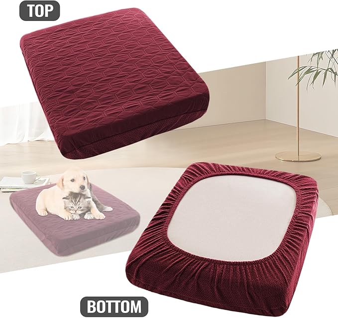 Nanbowang Waterproof Dog/Pillow Quilted Pet Bed Cover - Washable, Easy to Remove, Lovely Puppy/Cat Bed 32x40 Burgundy