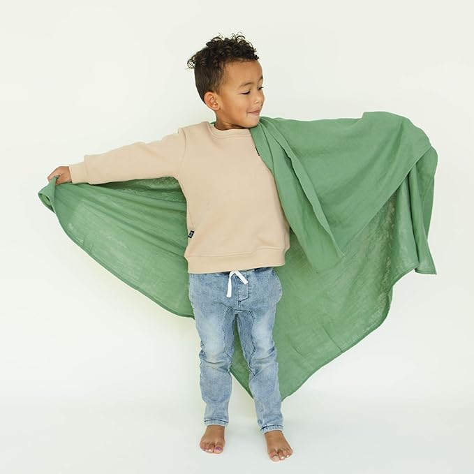 Leyl&Ari Muslin Swaddle Baby Blanket | 100% Organic Cotton Recieving Wrap (47"X47", Sage Set)