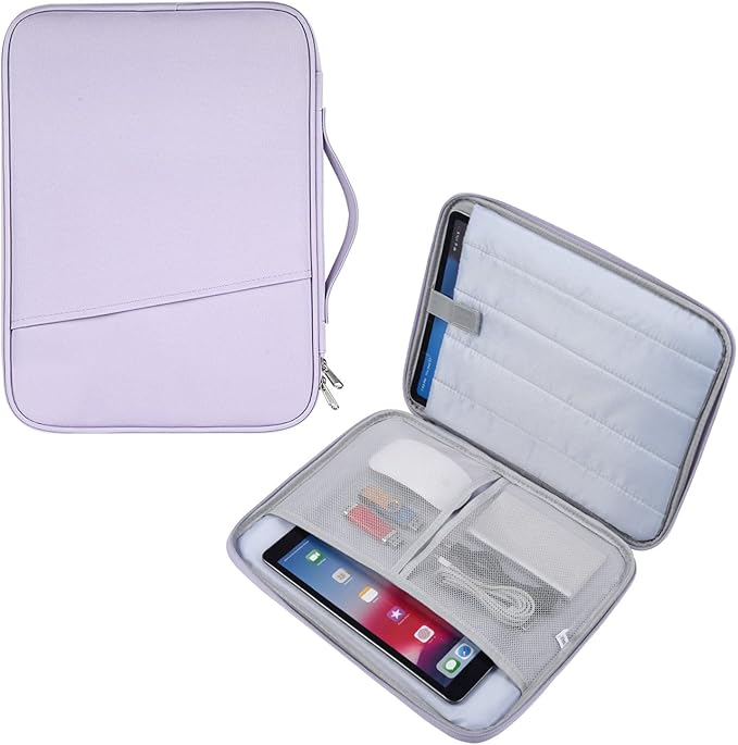 12.9 Inch Tablet Sleeve for Samsung Galaxy Tab S10+ Plus/S9+ S8+/S7+ Plus/S7 FE,iPad Pro M5 M4 13 2025/Air M2 13/Pro 12.9, 12.4" Microsoft Surface Laptop Go 2/11 Snapdragon/10/9/8 Carrying Bag-Purple