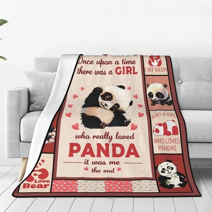 Panda Blanket Panda Throw Blanket Soft Fleece Flannel Bedding Gifts for Men Boys Women Girls Lovers Adults Stuff Plush for Couch Sofa Bed Room Decor 50"X60"