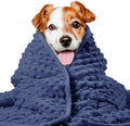 LaSyL Weighted Blanket for Pets | Thunder Blanket for Dogs Anxiety | Premium Soft Minky | Relaxation & Calming & Anti Anxiety | Used in Car, Bed, Couch | Dark Blue, Washable Small 24" L x 32" W