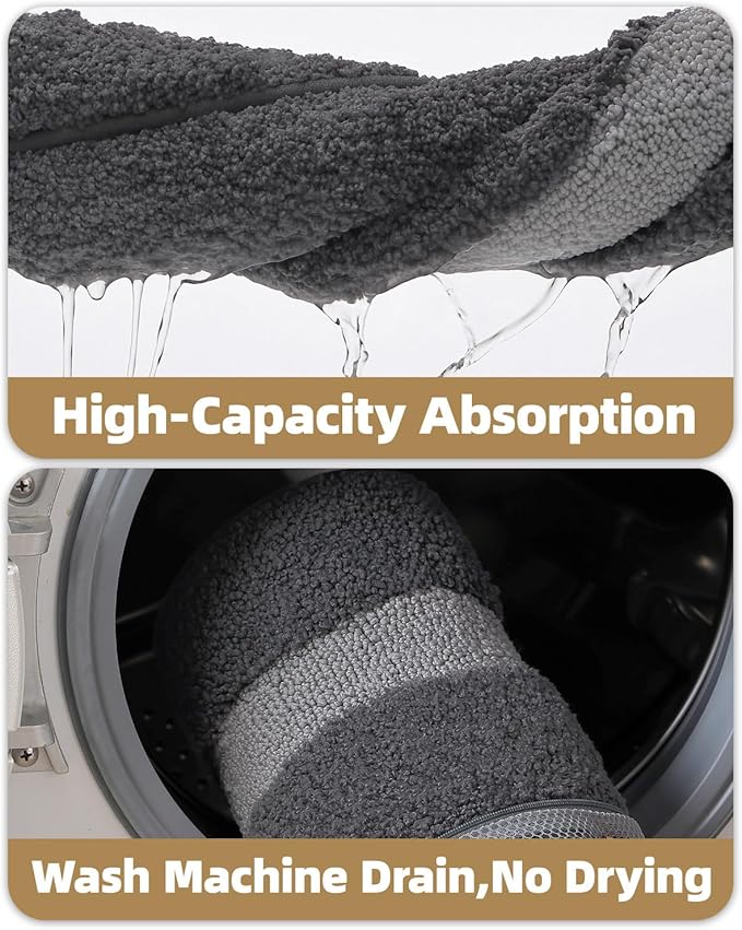 Color&Geometry Bathroom Rugs, Water Absorbent and Quick Dry Microfiber Bath Rugs-16"x24", Non-Slip, Machine Washable, Extra Soft Plush Bath Mats for Bathroom, Laundry Room, Dark and Light Grey