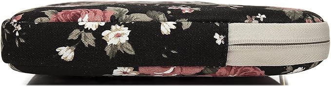 kayond Water-Resistant Canvas 14.1 Inch Laptop Sleeve-Black C Rose