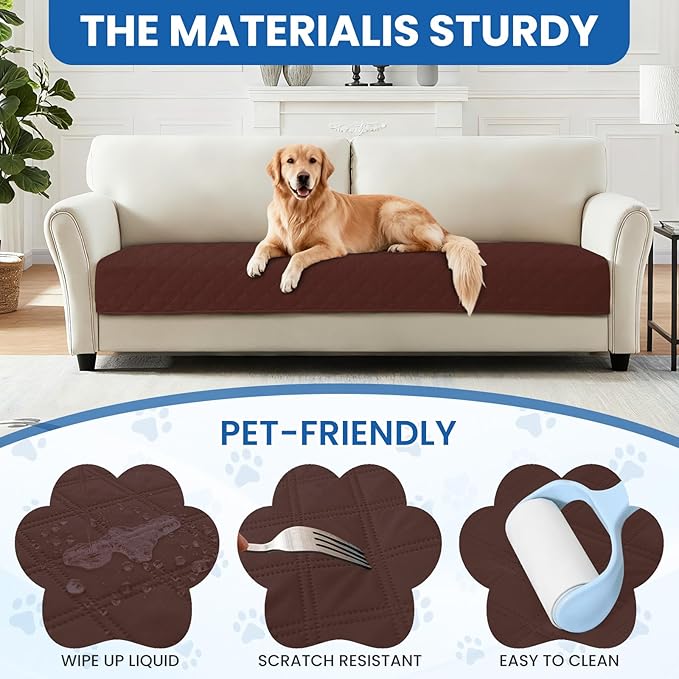 CYCMACO Waterproof Couch Covers for Pets, Waterproof Dog Bed Cover, Anti-Slip Soft Dog Blankets, Couch Cover for Dogs Washable, Pet Blanket for Puppy Large Dogs Cat (68x82 Inch, Coffee)