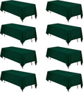 BRILLMAX 8 Pack Hunter Green Tablecloths 70 x 120 Inch for 6ft or 8ft Rectangle Tables - Rectangular Bulk Linen Polyester Fabric Washable Cloth Cover for Wedding Reception Banquet Birthday Party