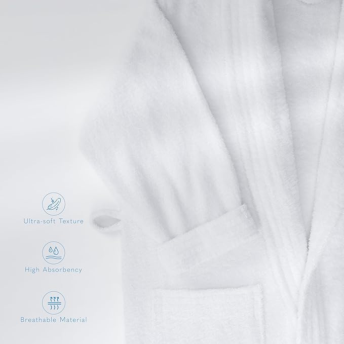 American Soft Linen Women’s 100% Cotton Terry Bathrobe – Soft, Absorbent, Quick Dry Turkish Robes for Women Quality Housecoat