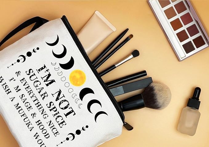 Spiritual Unusual Birthday Gift for Women Teenager Girl Small Cosmetic Makeup Bag for Purse Witch Stuff