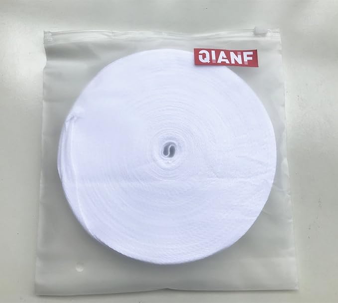 QIANF Twill Tape Ribbon 100% Cotton White 1/2 Inch Wide 50 Yard Roll Herringbone Tape(1/2 Inch-50Yard, White)