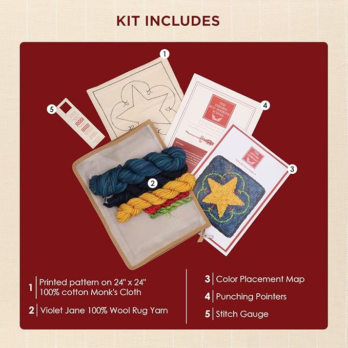 The Oxford Company Punch Needle Kit (Yellow Star)