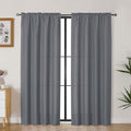 Lecloud Bessie Dark Grey Curtains for Living Room Decor 72 Inches Long 2 Pcs, Dual Rod Pocket Light Filtering Bedroom Curtains, Airy Modern Elegant Drapes for Dining Room, Each Panel 40" W x 72" L