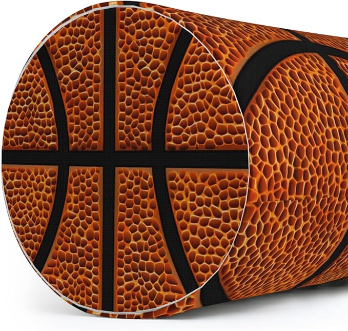 Laundry Basket Basketball Texture Collapsible Laundry Hamper with Handles Clothes Storage Bin for Household Bedroom Bathroom College Dorms
