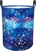 Laundry Hamper, 43L Round Universe Sky Laundry Basket, Waterproof Collapsible Storage Organizer Bin with Handles for Toys, Nursery Home Storage, Gift for Chritsmas Thanksgiving 13.8x17.7in