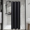 Vipfree 3 in 1 Shower Curtain Set, Waffle Shower Curtain and Liner Set with 6 Double Sided Shower Curtain Hooks, 258GSM Luxury Weighted Cloth Shower Curtains for Bathroom, 36 W x 72 H, Black