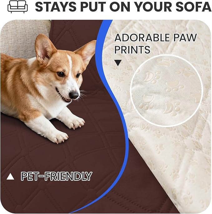 CYCMACO Waterproof Dog Bed Cover Pet Blanket, Soft Couch Cover for Dogs Washable, Non-Slip Dog Blanket Protect Furniture Couch Sofa Car for Puppy Large Dogs Cat (30x70 Inch, Coffee)