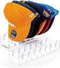 Deear Hat Stand for Baseball Caps Display and Organizer No Install Acrylic Hat Holder for 14 Baseball Caps Hat Racks Storage for Bedroom,Closet,Dresser,Entrance 2 Pack(Clear)