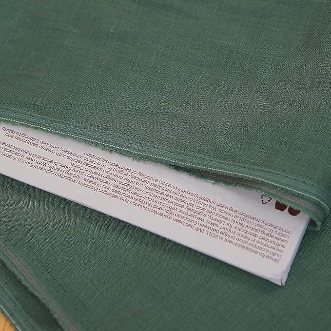Japan Nature 100% Linen Fabric for Clothing, Home Decor, Pillow, Sofa, 55" Width, Craft by The Yard (Army Green, 8 Yard)