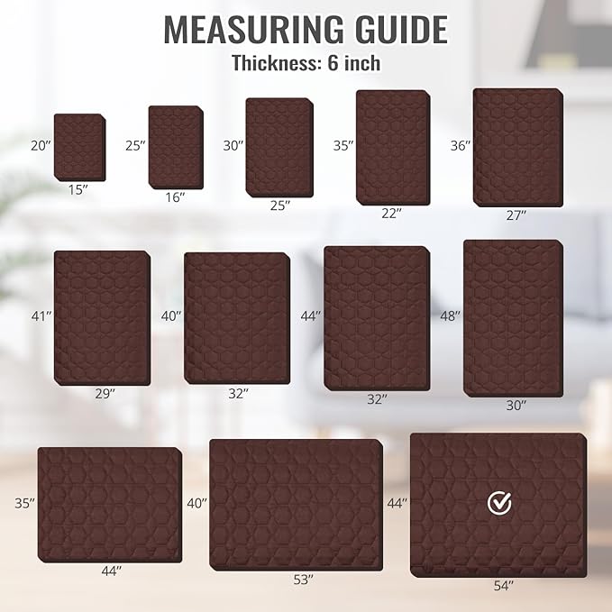 Nanbowang Waterproof Dog Bed Cover Replacement - Washable Pet Hair Easy to Remove, Dog Pillow Quilted for Dogs/Cats, 44x54 Brown