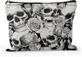 Cafl Human Skulls Makeup Bag Travel Large Death's Head Cosmetic Bag Organizer toiletry Essentials Jewelry Zipper Bag Gift For Women -10×8 inch