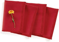 Solino Home Cherry Red Linen Napkins Set of 4-100% Pure Linen Fringe Dinner Napkins 20 x 20 Inch for Valentines