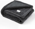 Maidewow Waterproof Gray Dogs Throw Blanket for Couches,Reversible Pet Sofa Covers Puppy Cat Fluffy Calming Blankets Leakproof Warm Washable Crate Mat-XS-28x20in