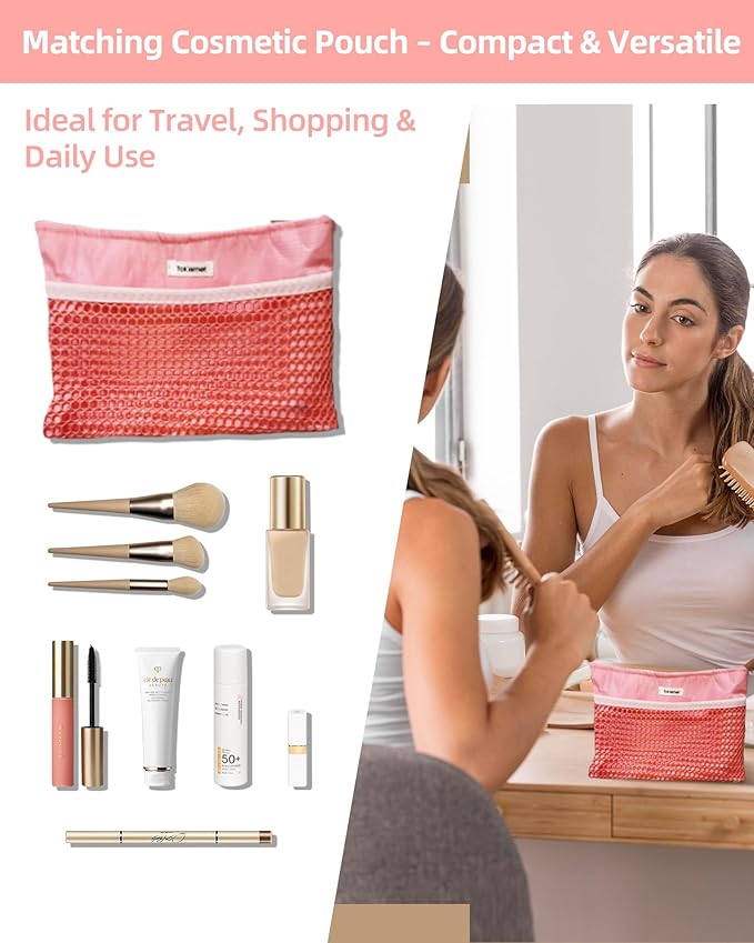 ToKismet Mesh Beach Tote Bag Packable,2026 New 2-in-1 Large Lightweight Foldable Beach Bags with Multiple Pockets for Women