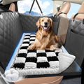 ROUWINNE Backseat Dog Bed Non-Slip, Dog Bed for Car Back Seat Soft and Comfortable, Back Seat Pet Bed Mat for Travel, Pet Car Blanket for Backseat Extender and Seat Covers Checkered (51”X 23.5”)