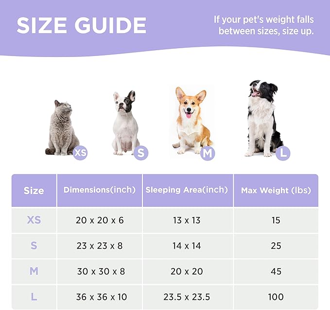 LE SURE Donut Medium Dog Bed - Round Cat Beds for Indoor Cats Calming Bed Present for Pets, Cute Modern Beds with Jacquard Shaggy Plush & Anti Slip Bottom, 30 Inch, Purple