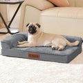 Rainmr Orthopedic Dog Bed for Small and Medium Dogs, Memory Foam Pet Bed with Washable Removable Cover, Nonskid Bottom, Waterproof, for Indoor, Outdoor, Crate ＆ Car Use, 30x20x6 Inches, Dark Grey