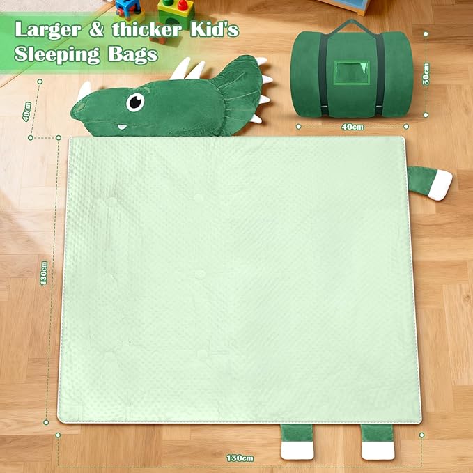 Toddler Nap Mat,Elephant Kids Sleeping Bag 67‘’×27‘’,Extra Large Slumber Bag Thick with Removable Pillow for Girls Boys,Soft Plush Roll Up Sleeping Mat Lightweight for Preschool,Daycare,Travel