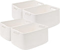4 Pack Large Storage Basket for Organizing, 17.5"x13.5"x7.5" Woven Basket for Shelves, Closet Cube Storage Bins with Wrapped Handle, Cotton Rope Baskets for Kitchen, Clothes, Toys(Off White)
