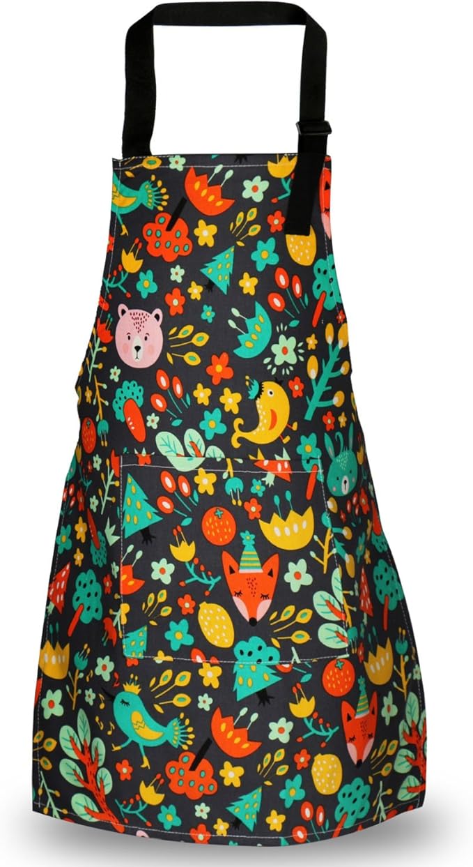 Jennice House Kids Aprons, Cotton Children Aprons with Adjustable Neck Strap Child Chef Aprons