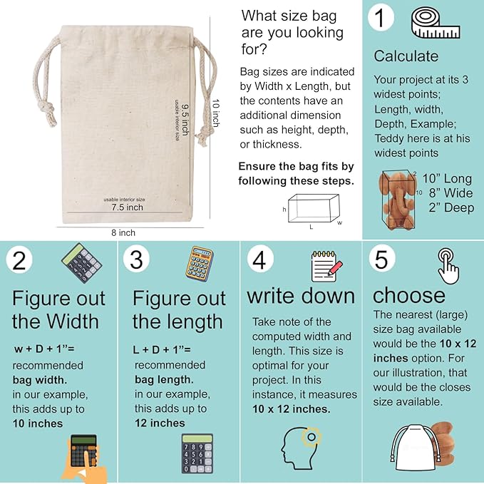 BigLotBags 100Pcs 2 x 3 Inches Premium Cotton Muslin Double Drawstring Bags, Reusable Bag Natural Cotton Bags with Drawstring Produce Bags Bulk Gift Bag Jewelry Pouch for Party Wedding Home Storage